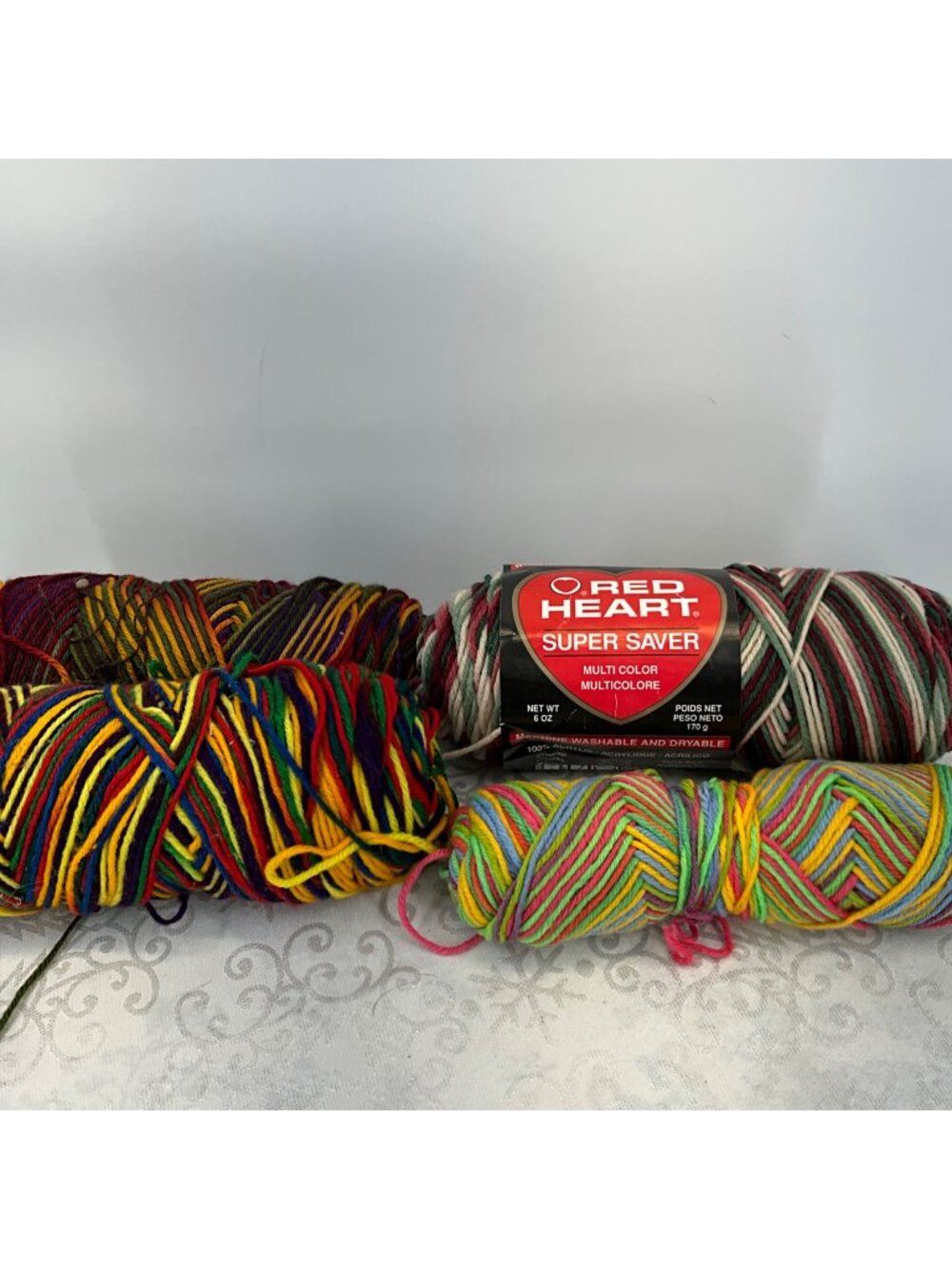 Red Heart Super Saver Yarn Multi-Color Lot Acrylic 6 Oz Each Assorted Colors